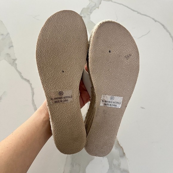 Lulus Womens Espadrille Sandals White Kahli Platform Slip On Boho Shoes Sz 6.5 - Picture 5 of 7